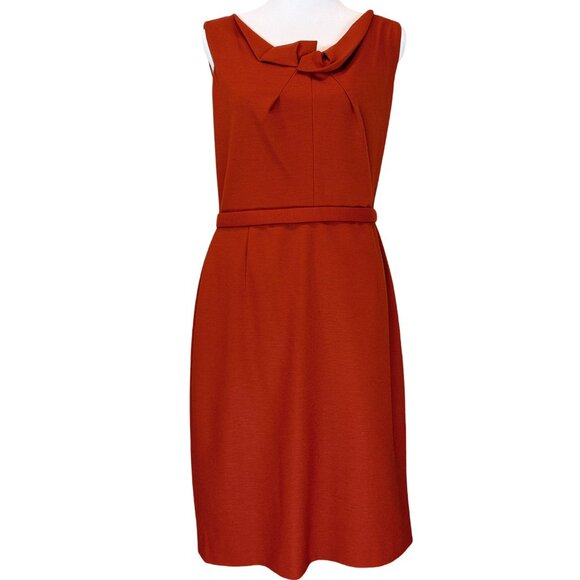 Women's Elie Tahari for Nordstrom Wool Blend Sleeveless Sheath Dress in Rust - Picture 2 of 7